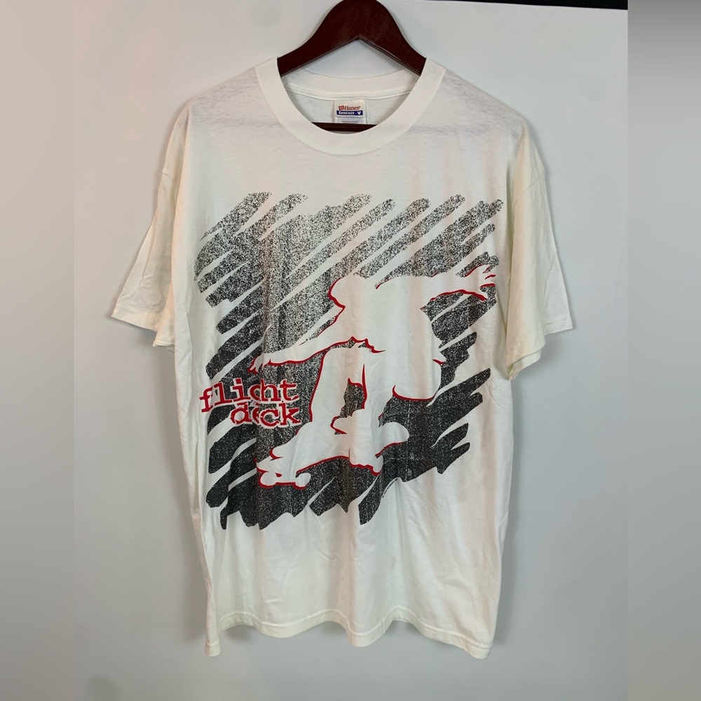 Vintage 2000s Skateboarding Shirt Bobert Flight Deck T-Shirt Men's Large White